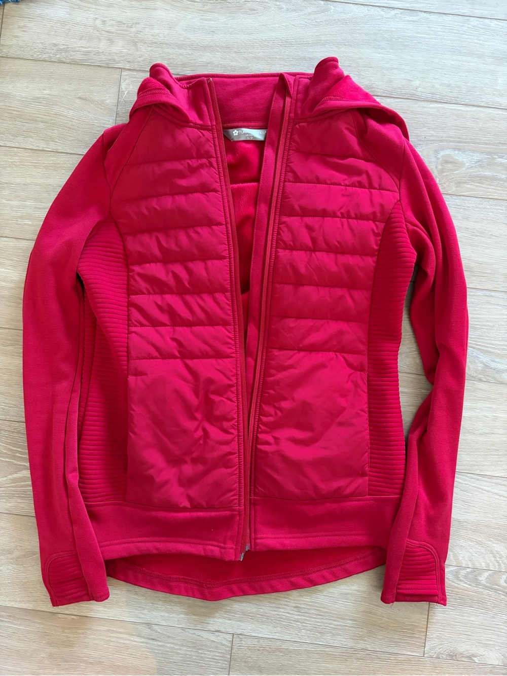 Tuff Athletics Bright Red Quilted Hoodie Jacket